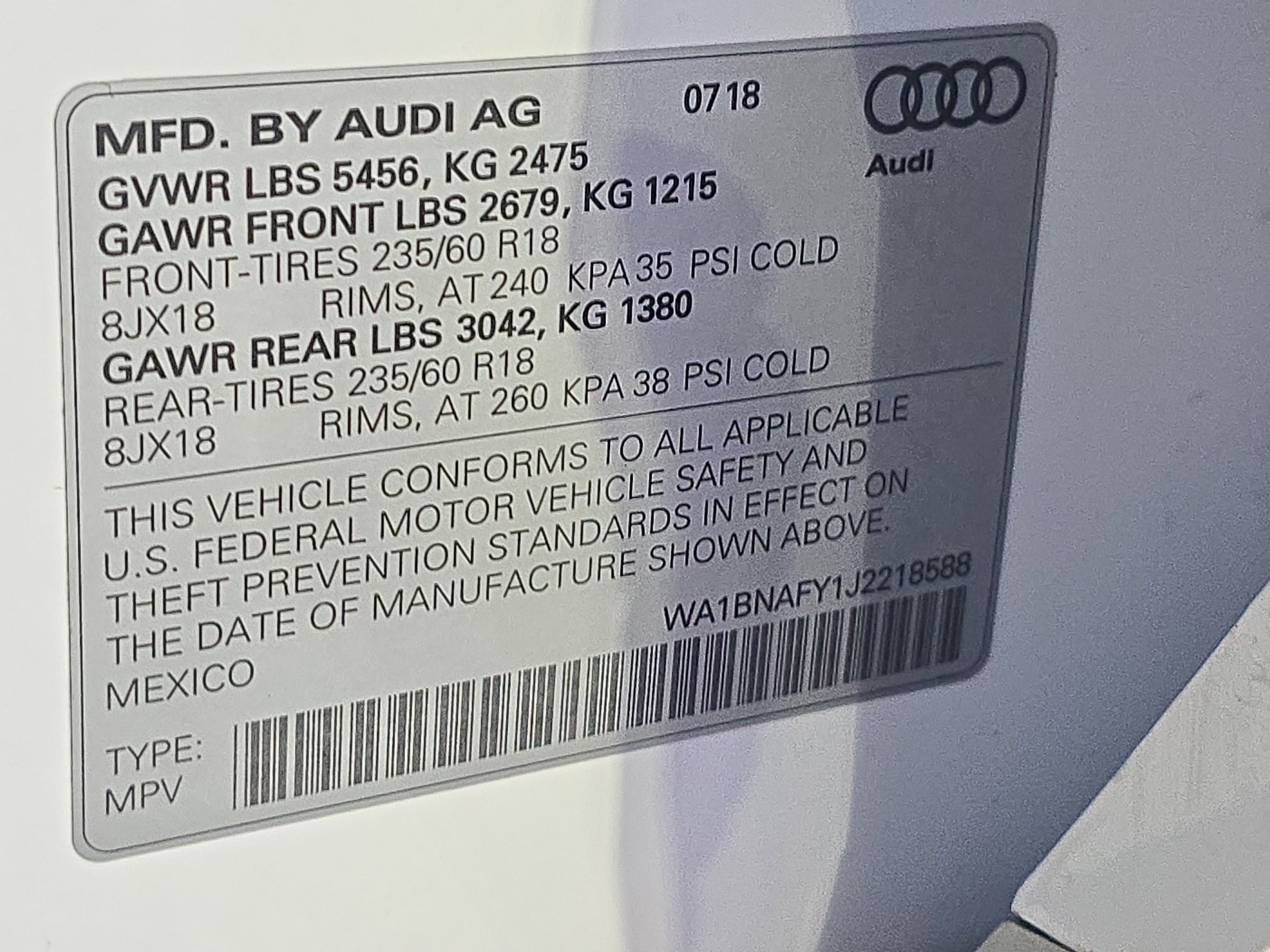 2018 Audi Q5 Tech Premium Plus