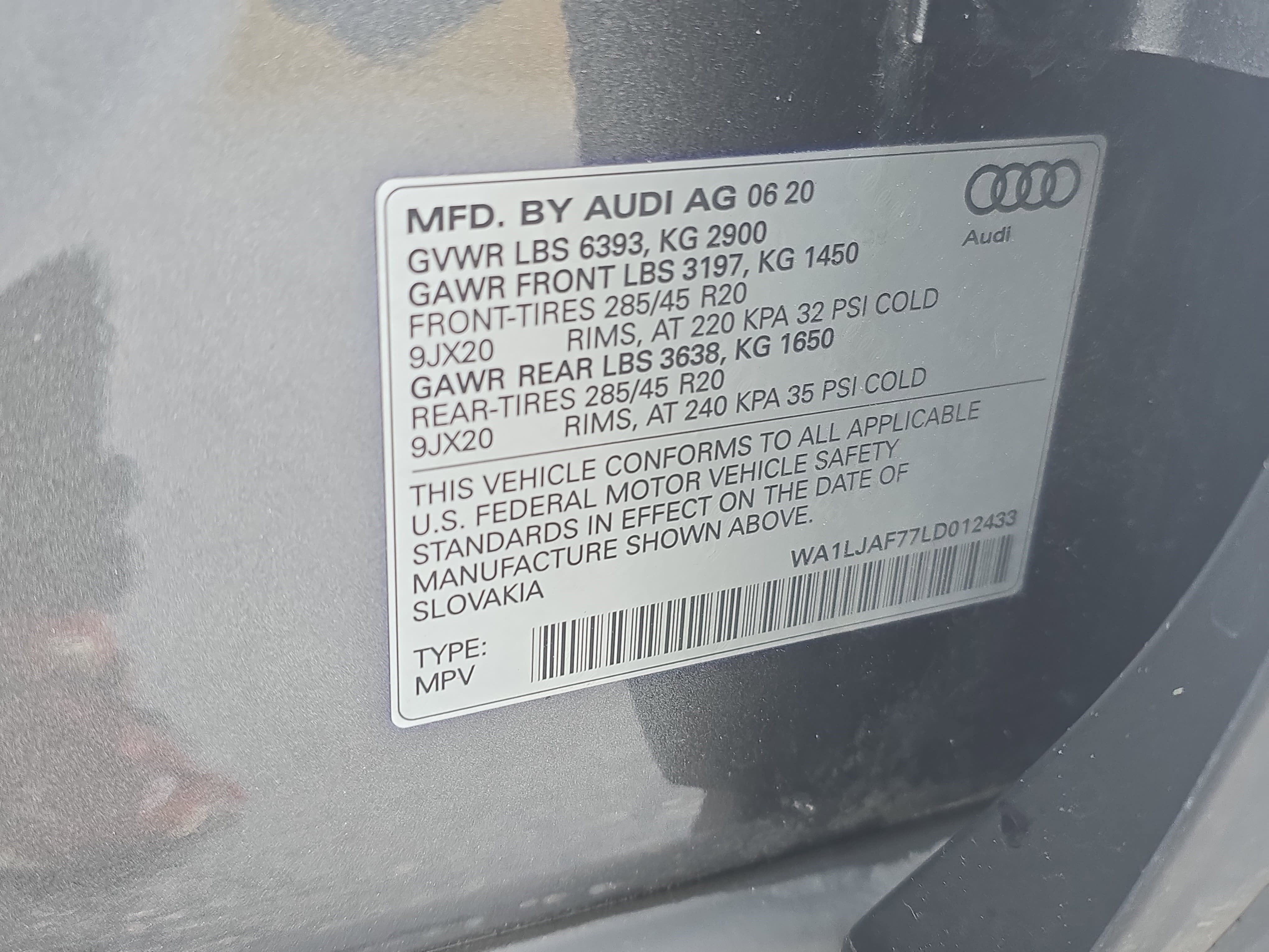 2020 Audi Q7 Premium Plus