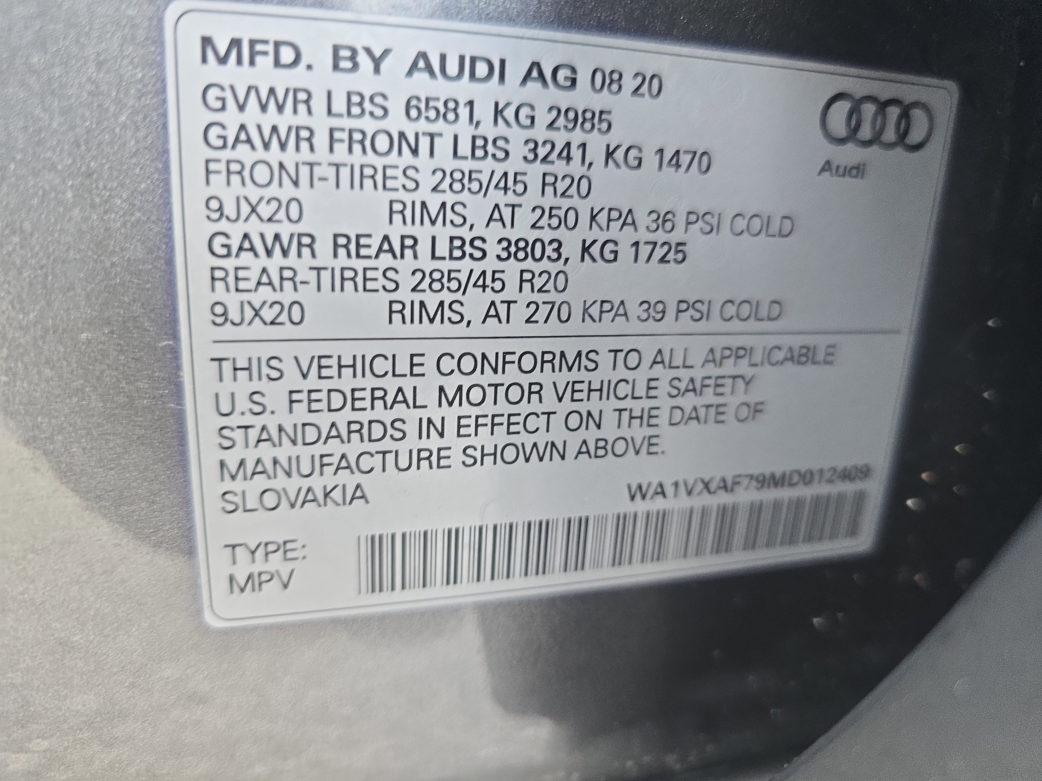 2021 Audi Q7 Prestige