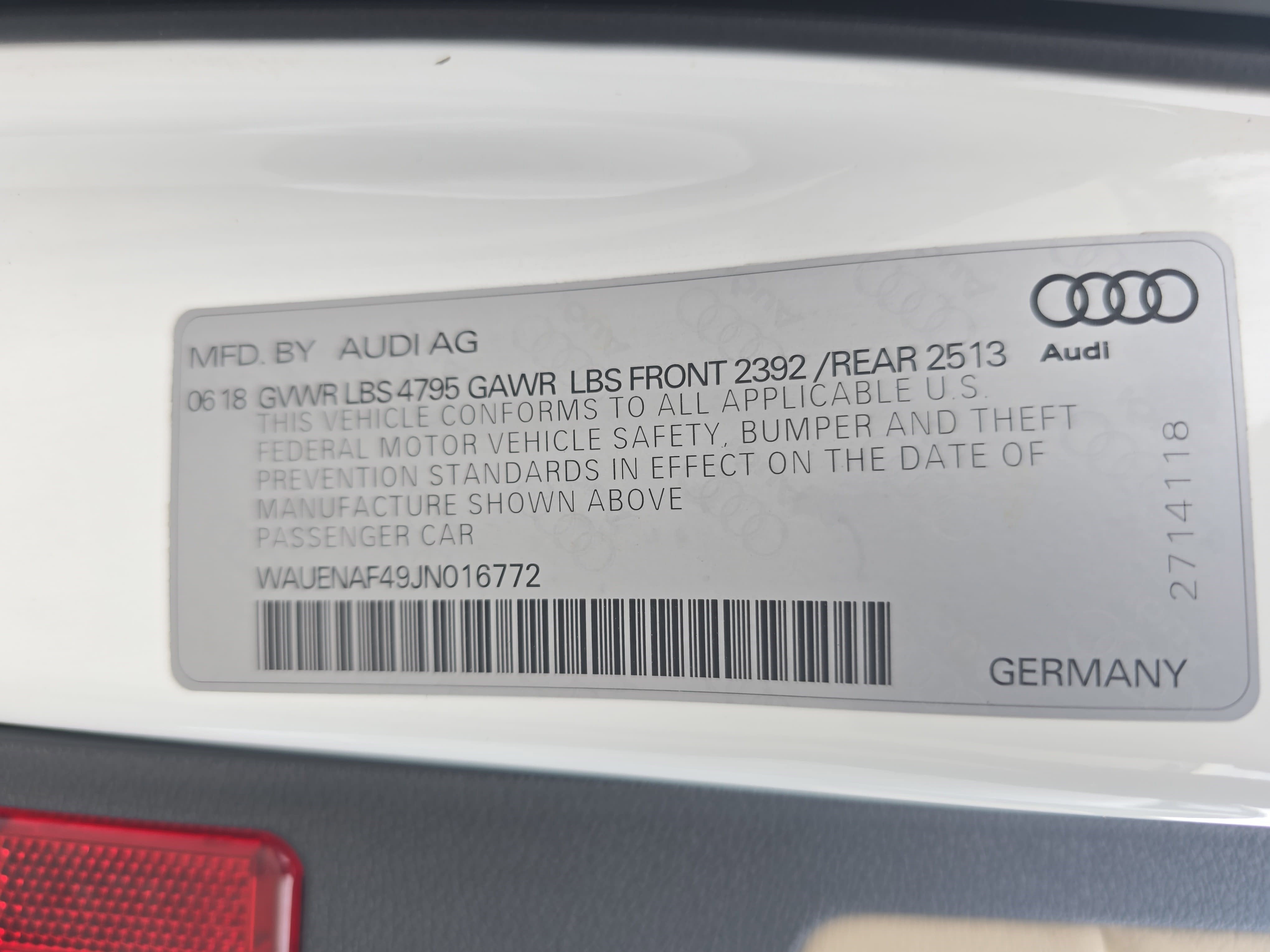2018 Audi A4 Tech Premium Plus