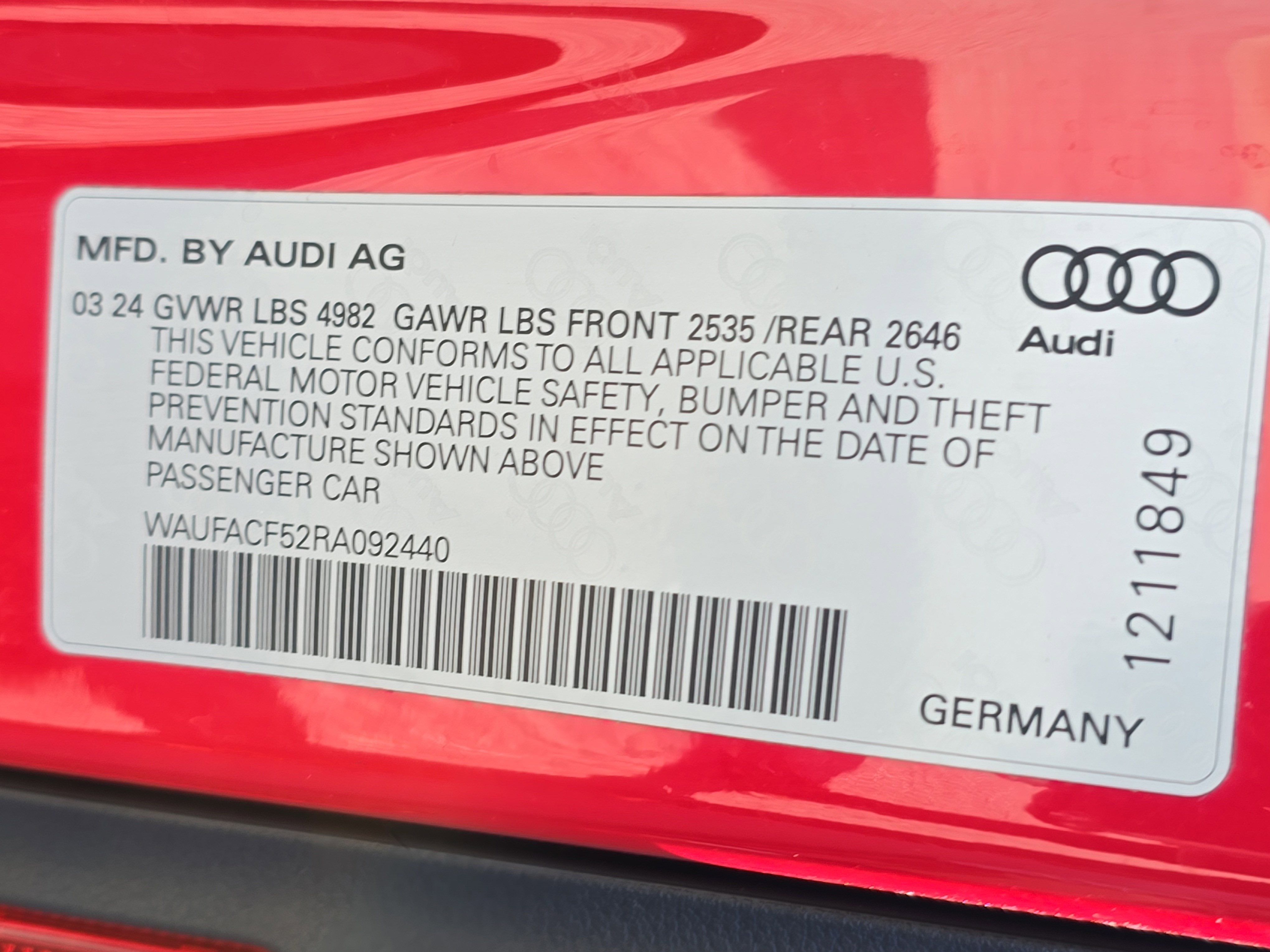 2024 Audi A5 Sportback S line Premium Plus