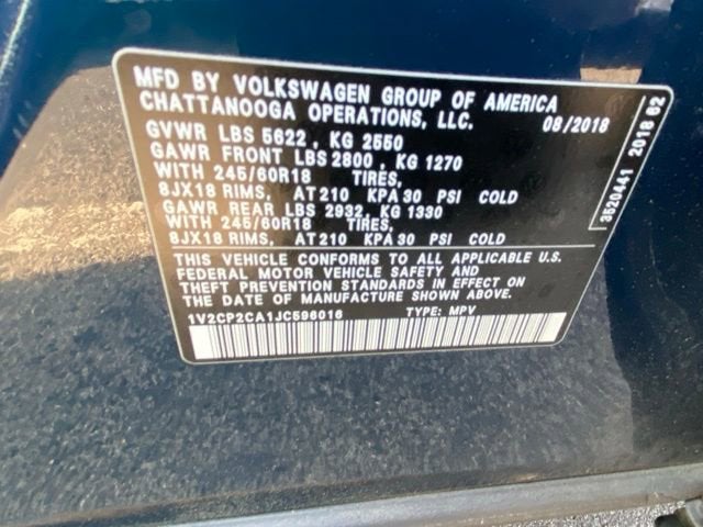 2018 Volkswagen Atlas 2.0T SE