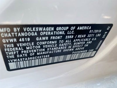 2016 Volkswagen Passat 1.8T S