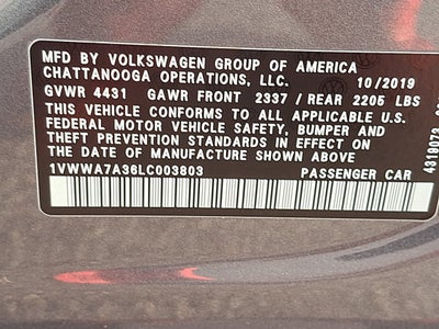 2020 Volkswagen Passat 2.0T SE