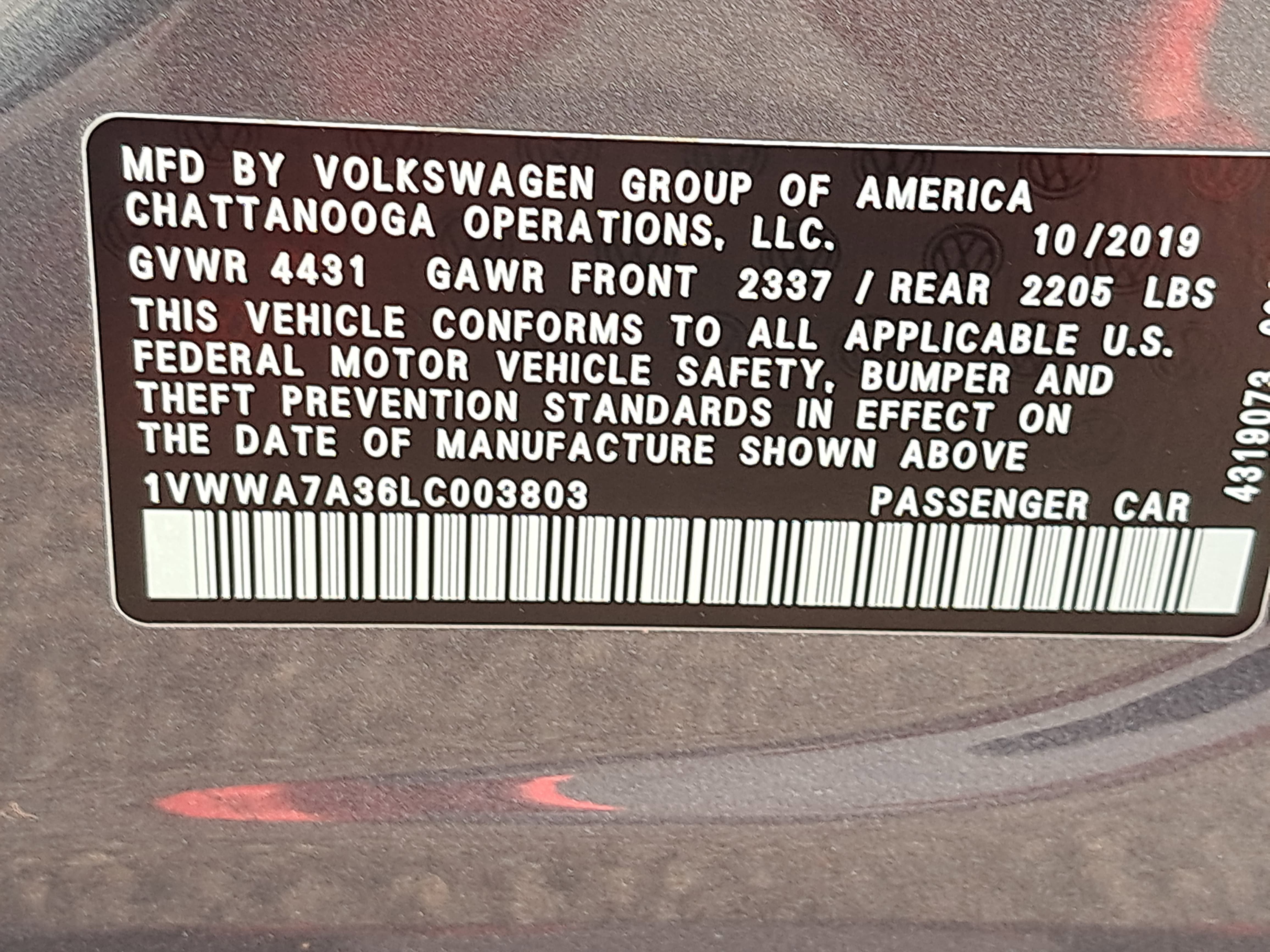 2020 Volkswagen Passat 2.0T SE