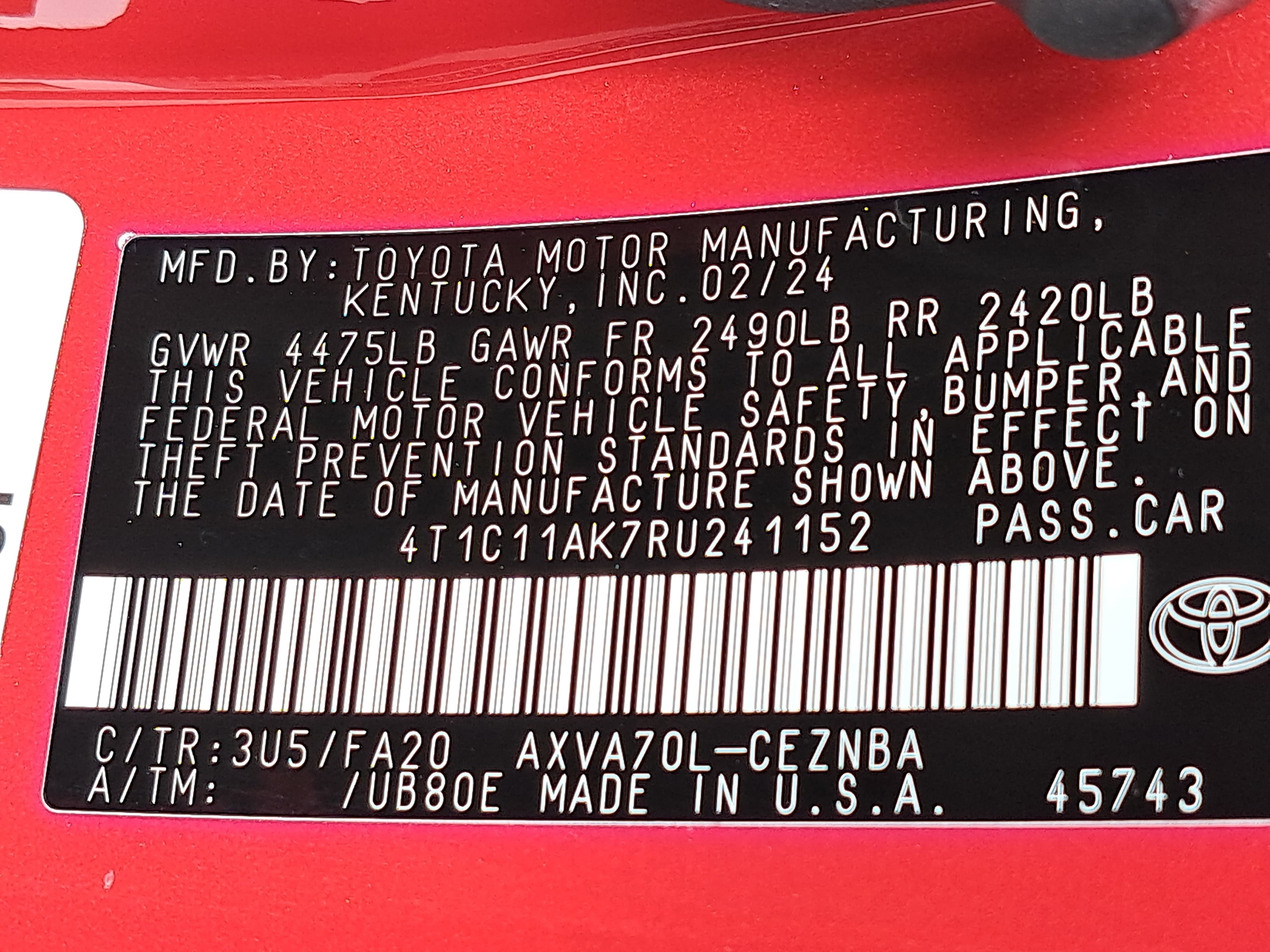 2024 Toyota Camry LE