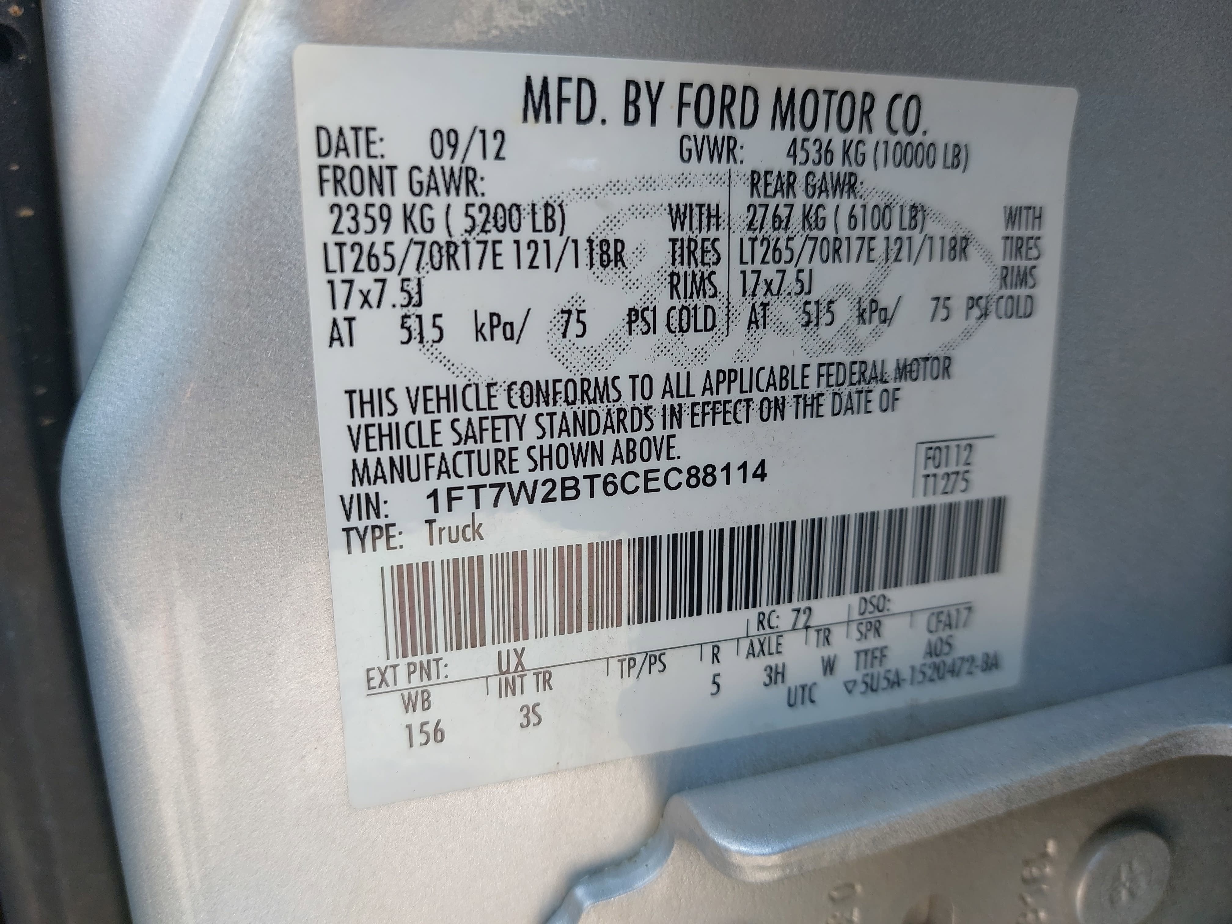 2012 Ford Super Duty F-250 SRW XL