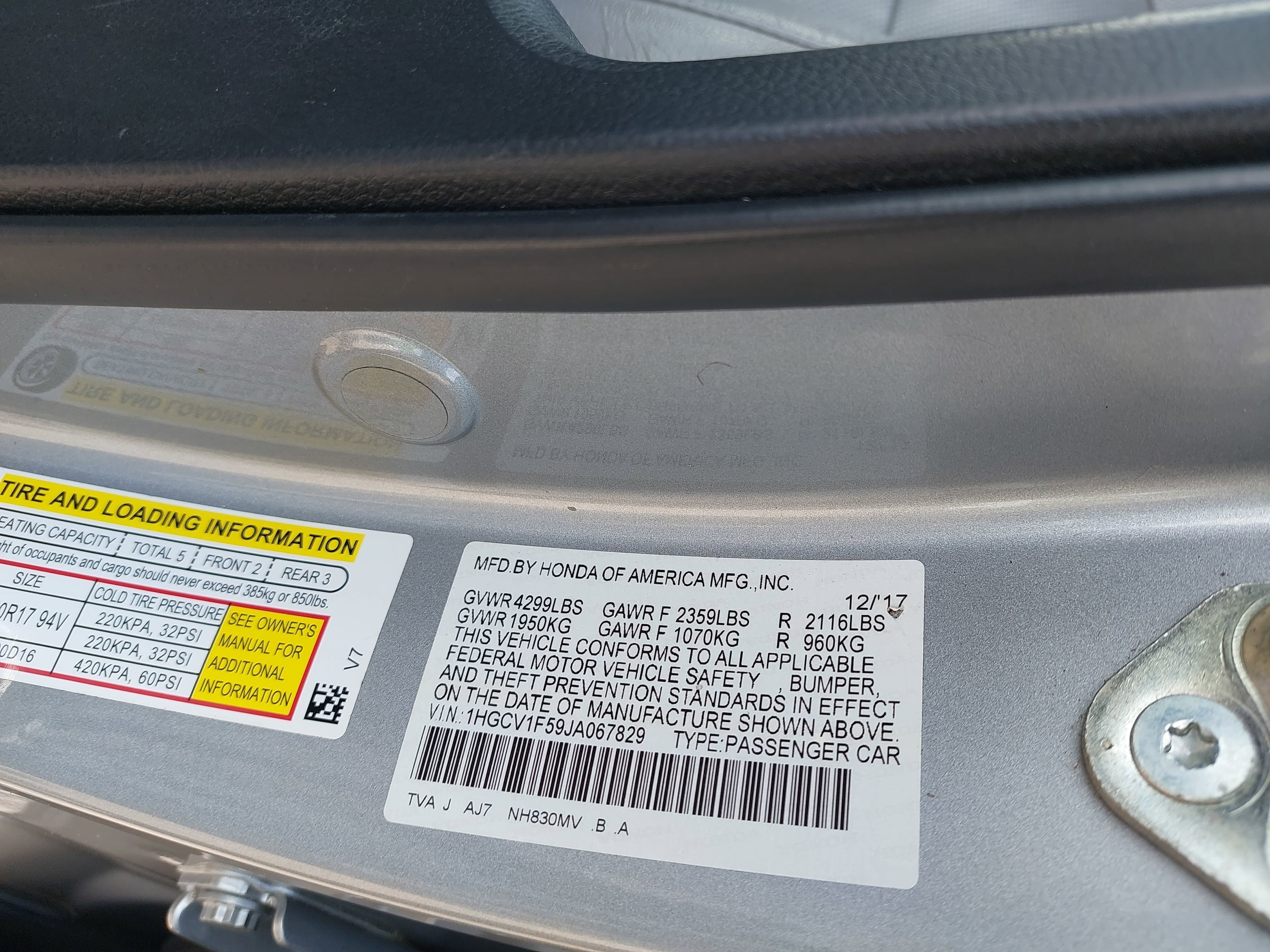 2018 Honda Accord Sedan EX-L 1.5T