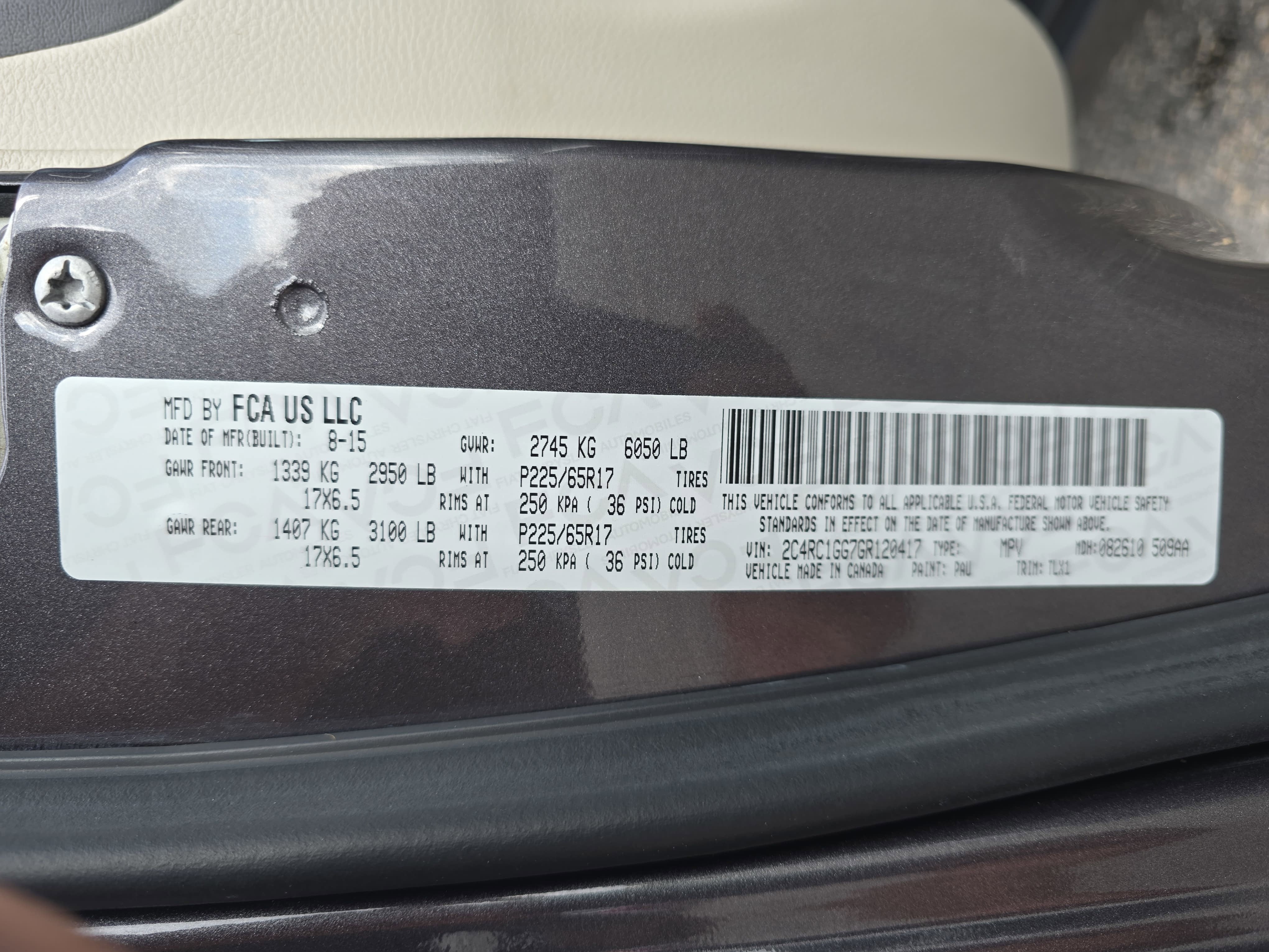2016 Chrysler Town & Country Limited Platinum