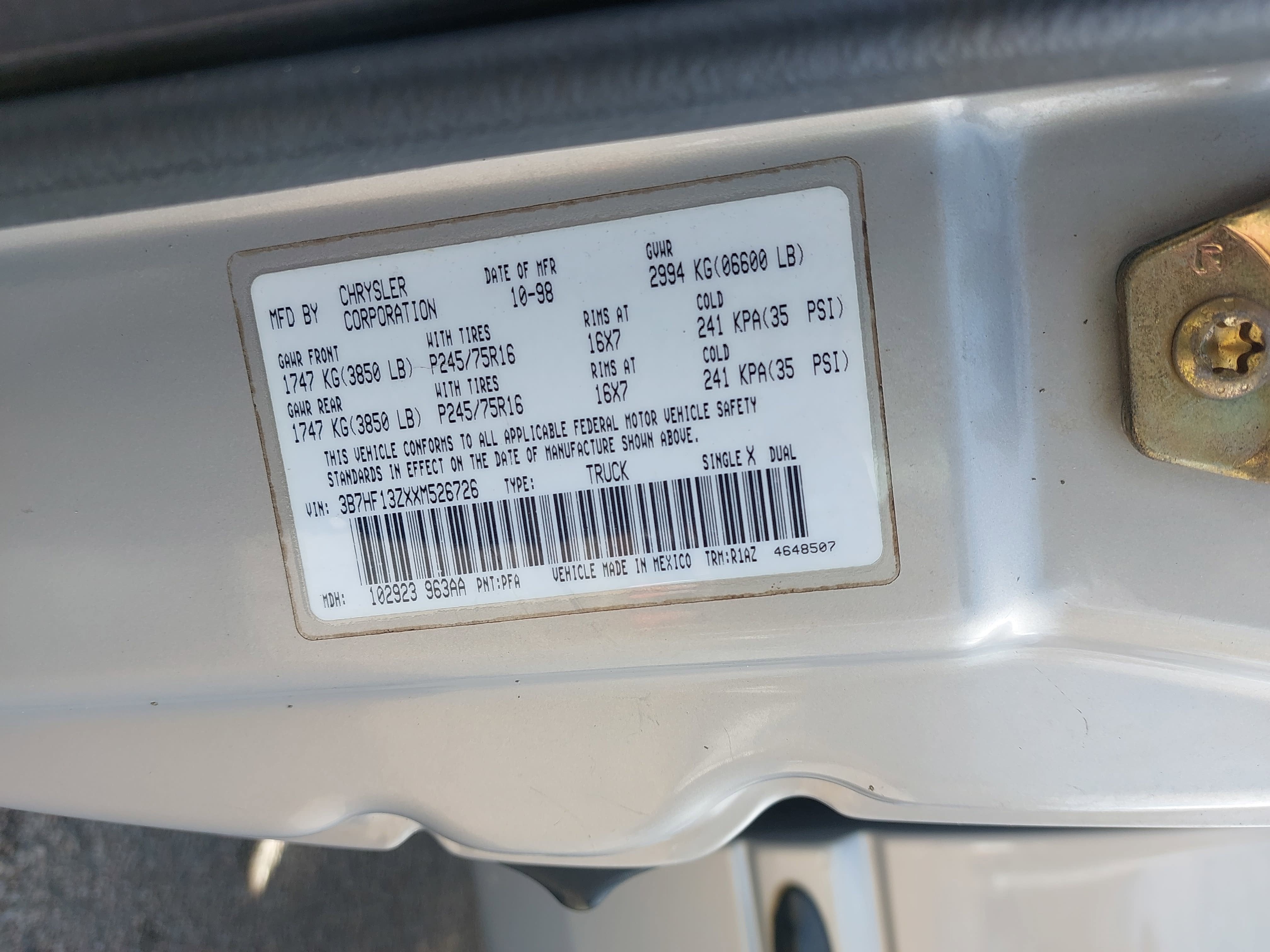 1999 Dodge Ram 1500 NA