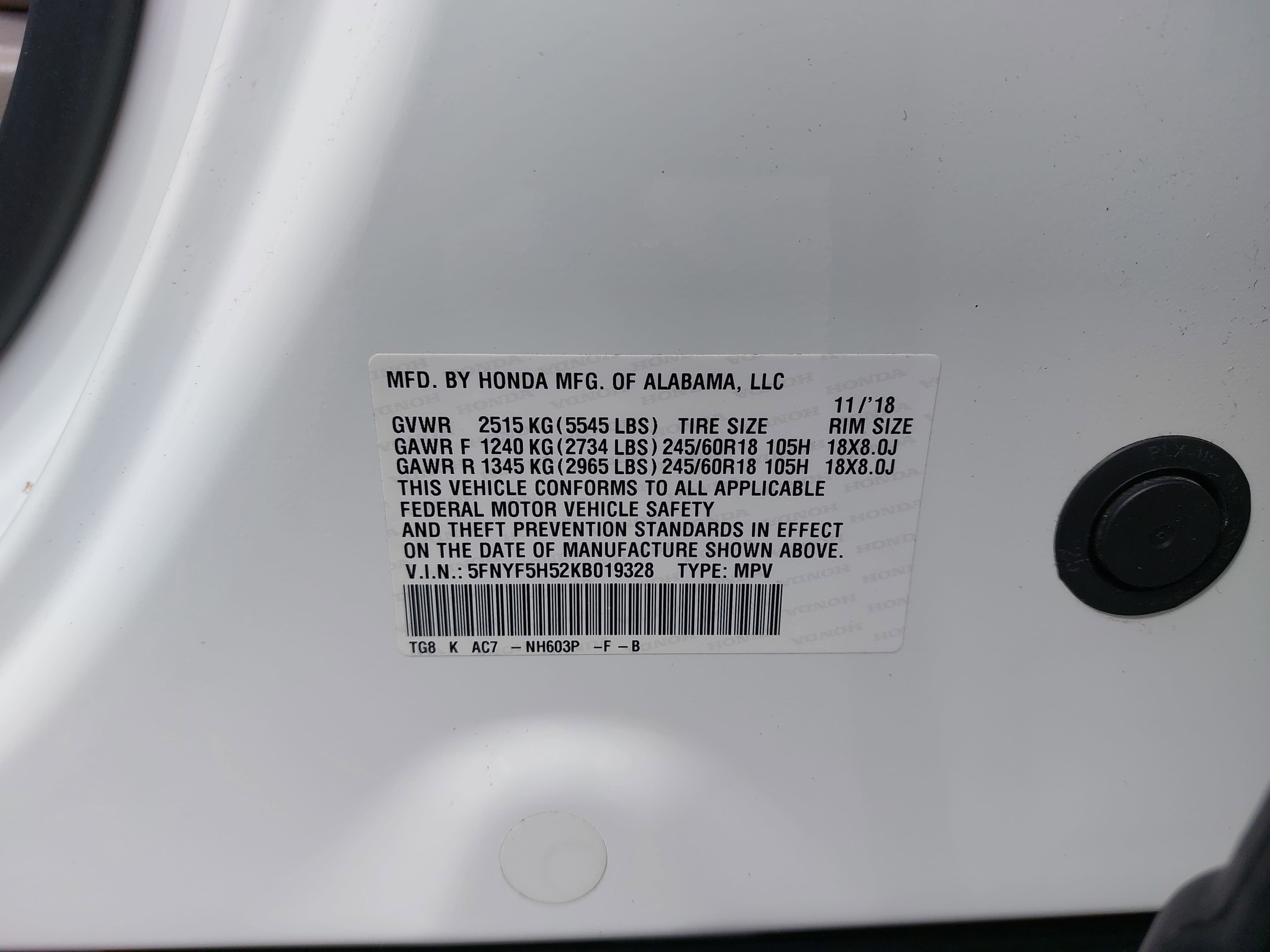 2019 Honda Pilot EX-L