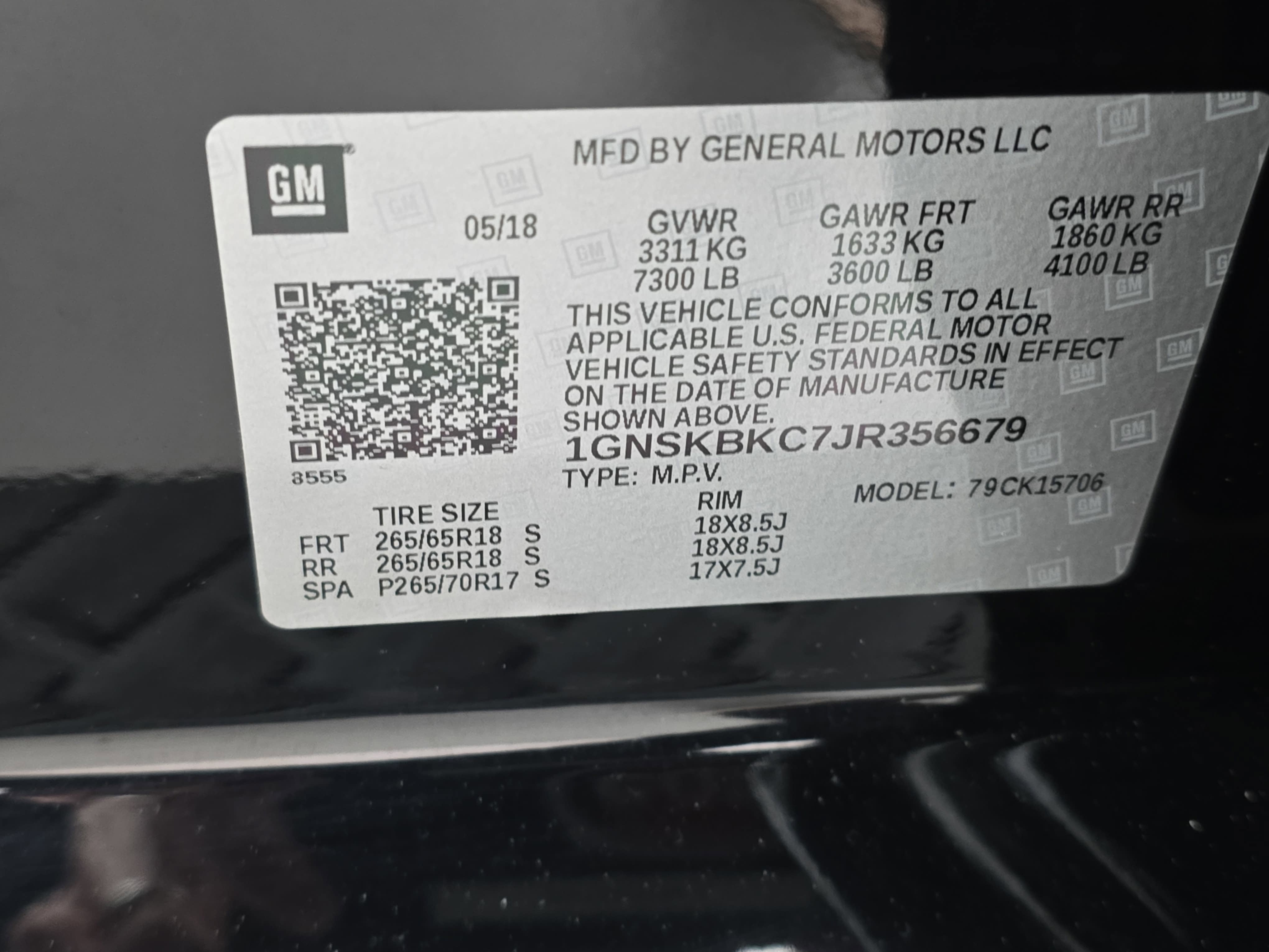 2018 Chevrolet Tahoe LT