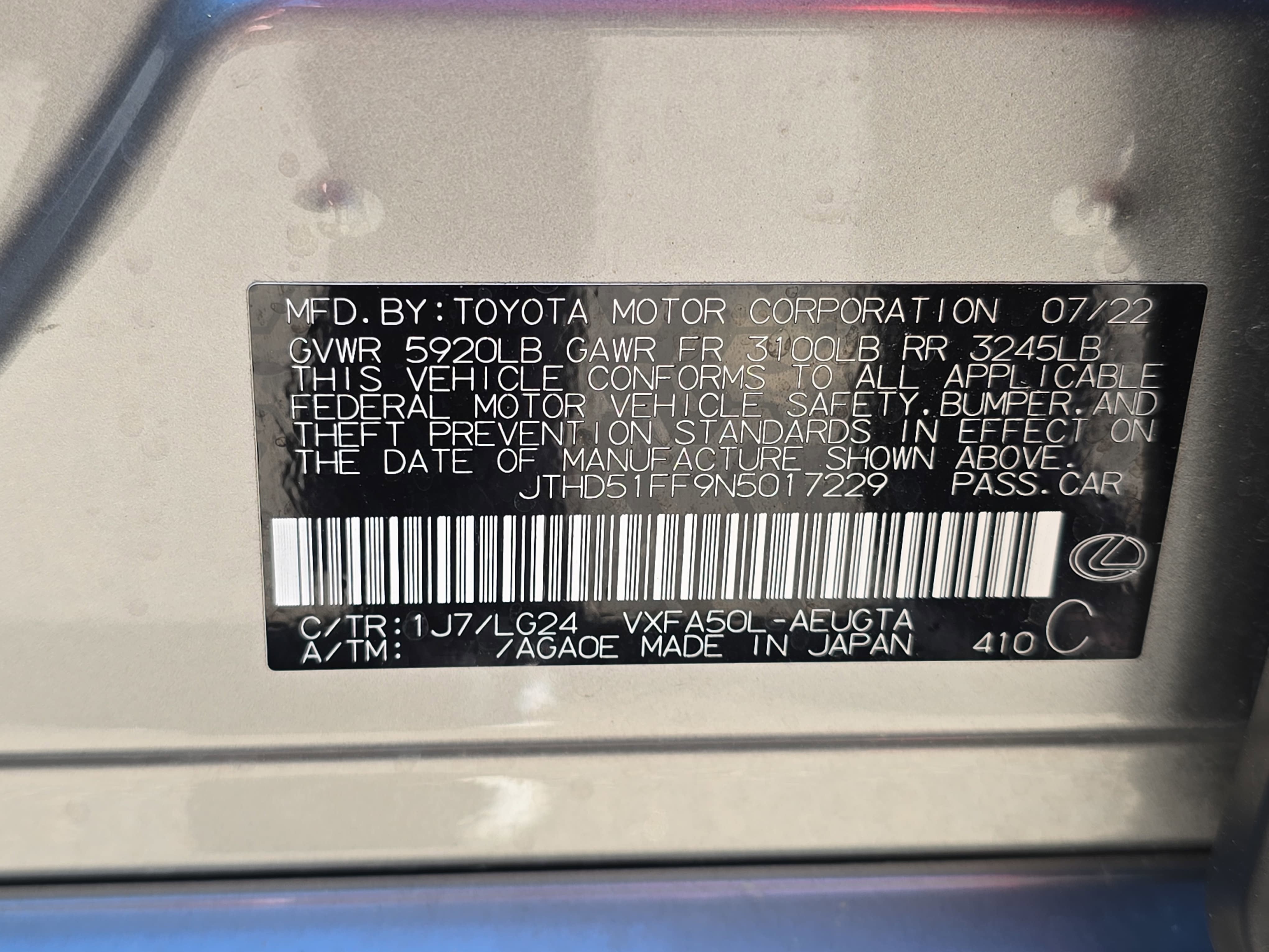 2022 Lexus LS LS 500