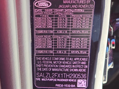 2026 Land Rover Range Rover Evoque Dynamic SE