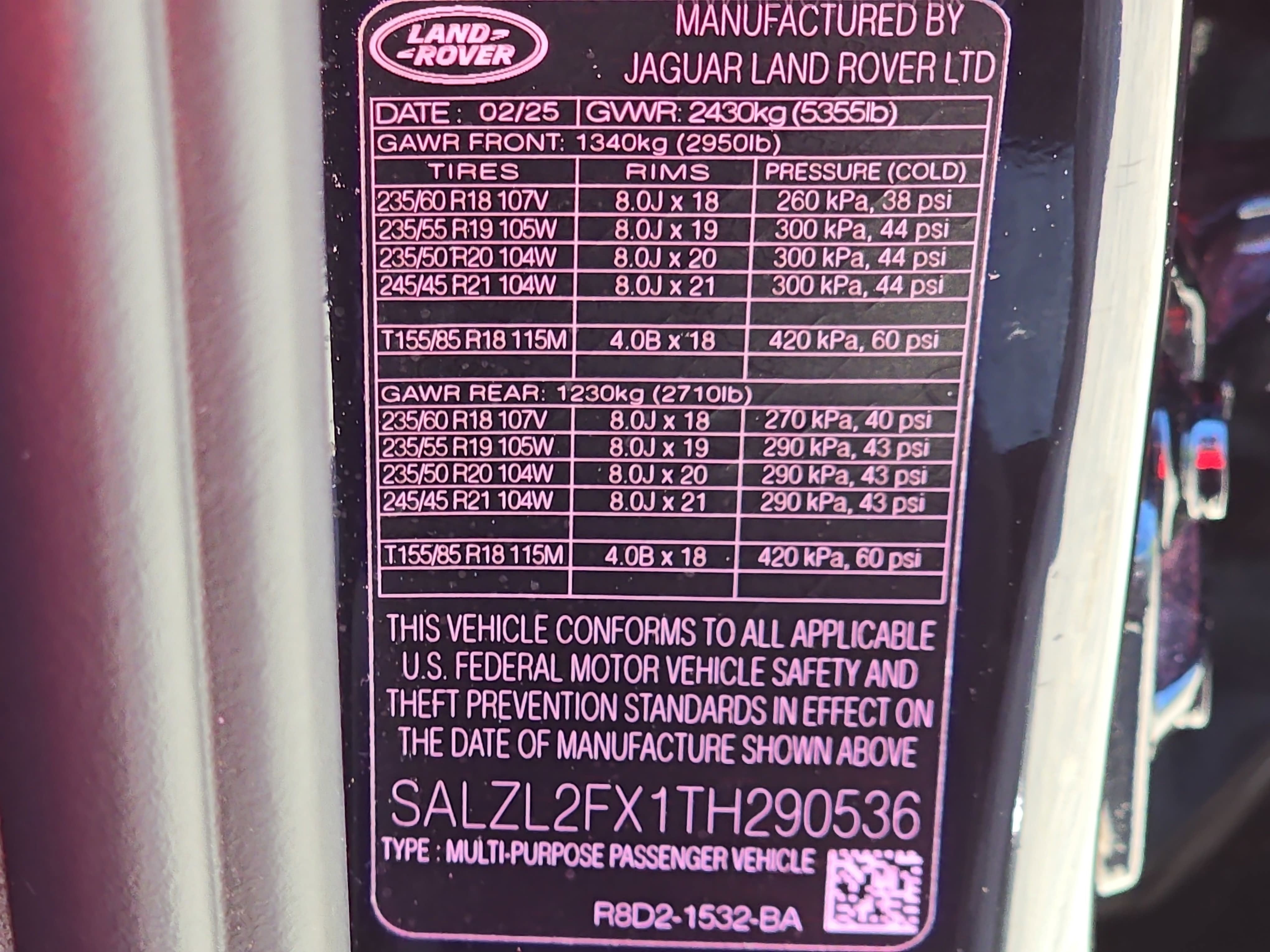 2026 Land Rover Range Rover Evoque Dynamic SE