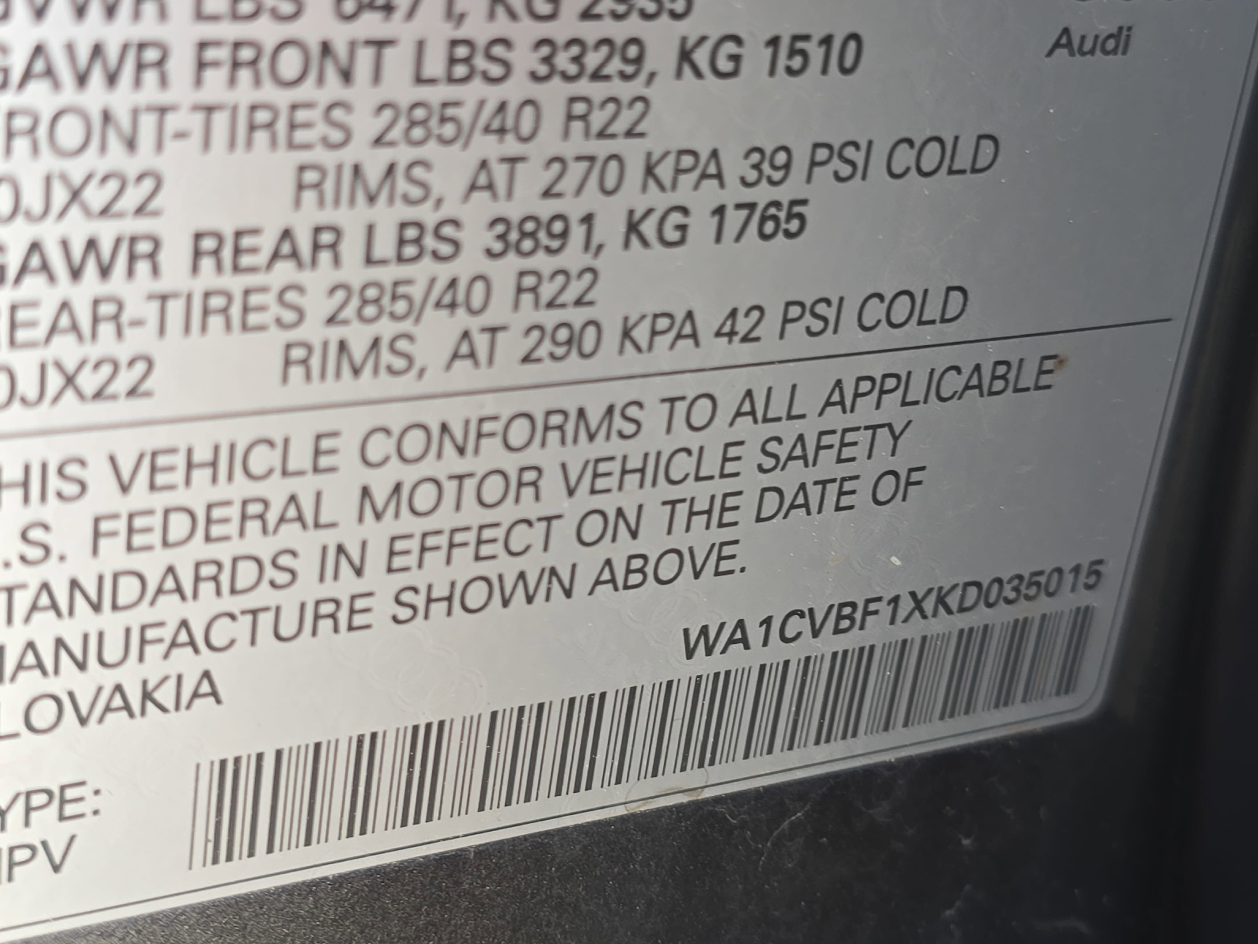 2019 Audi Q8 Prestige