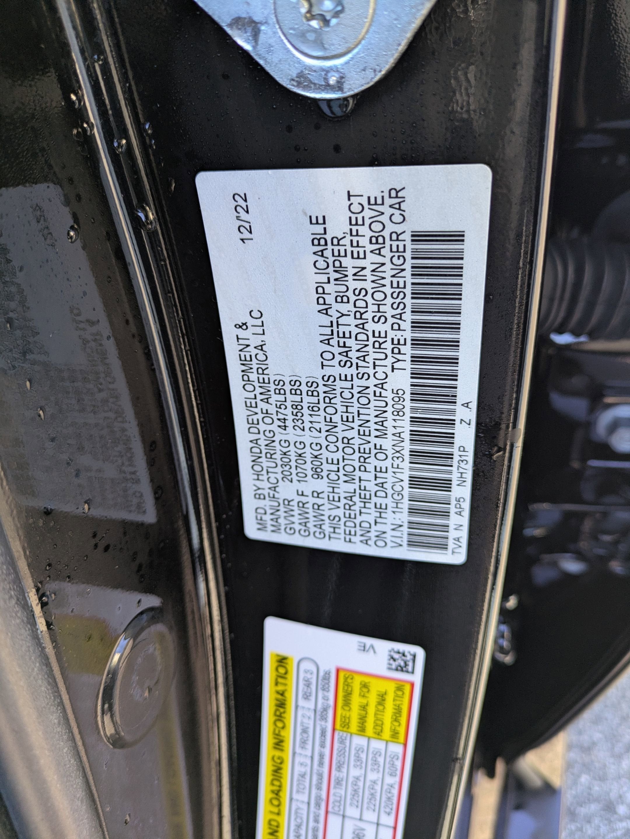 2022 Honda Accord Sedan Sport