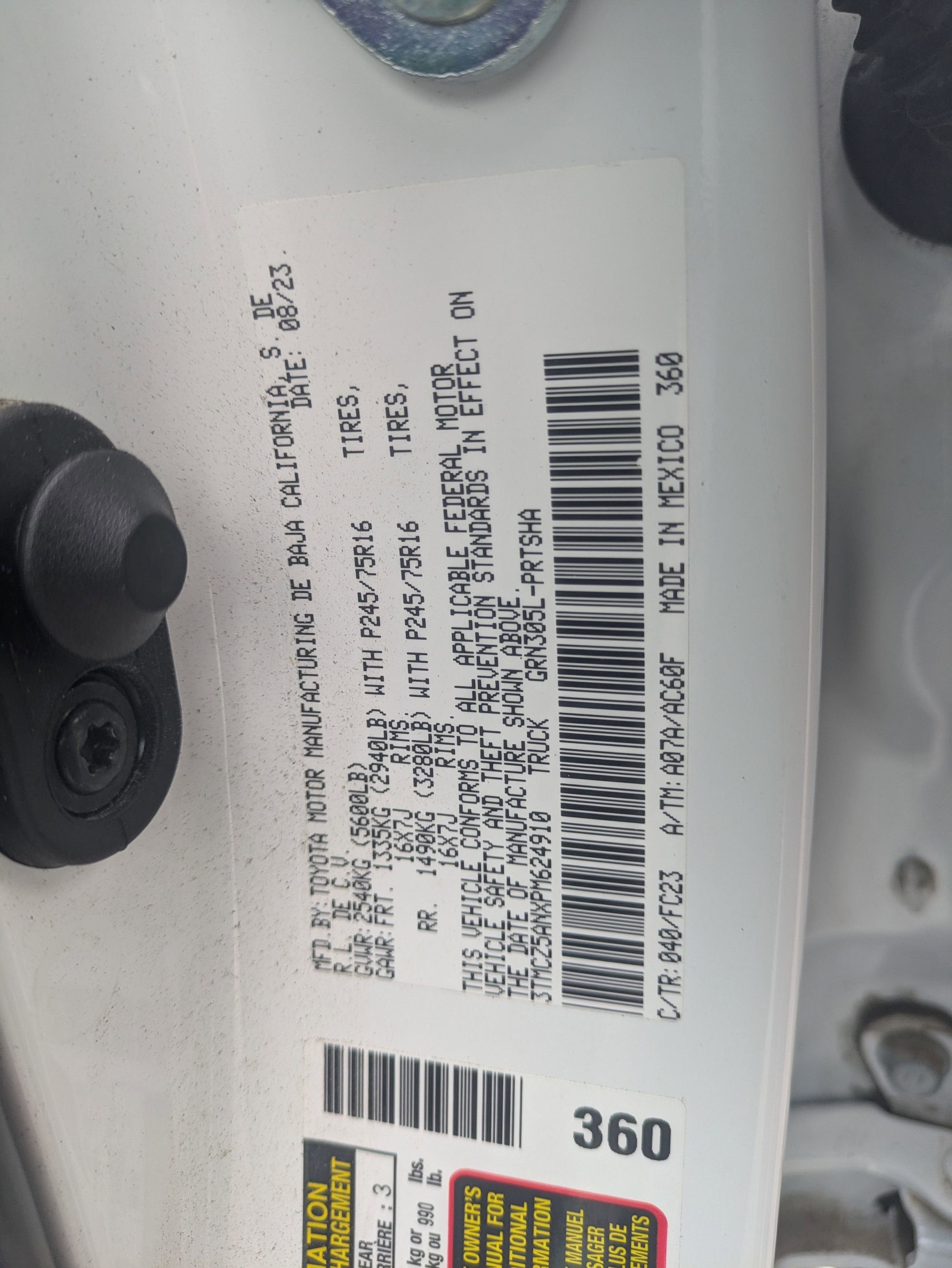 2023 Toyota Tacoma 4WD SR5