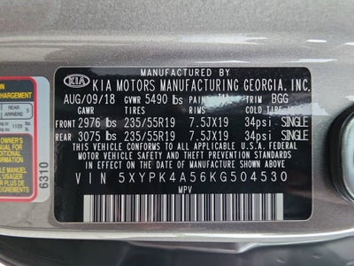 2019 Kia Sorento SX V6