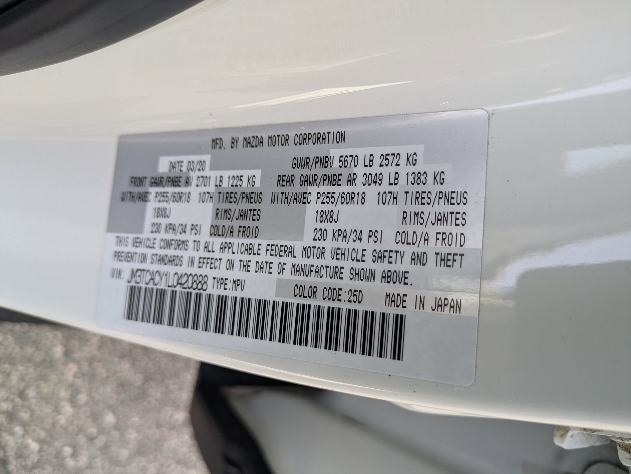 2020 Mazda Mazda CX-9 Touring