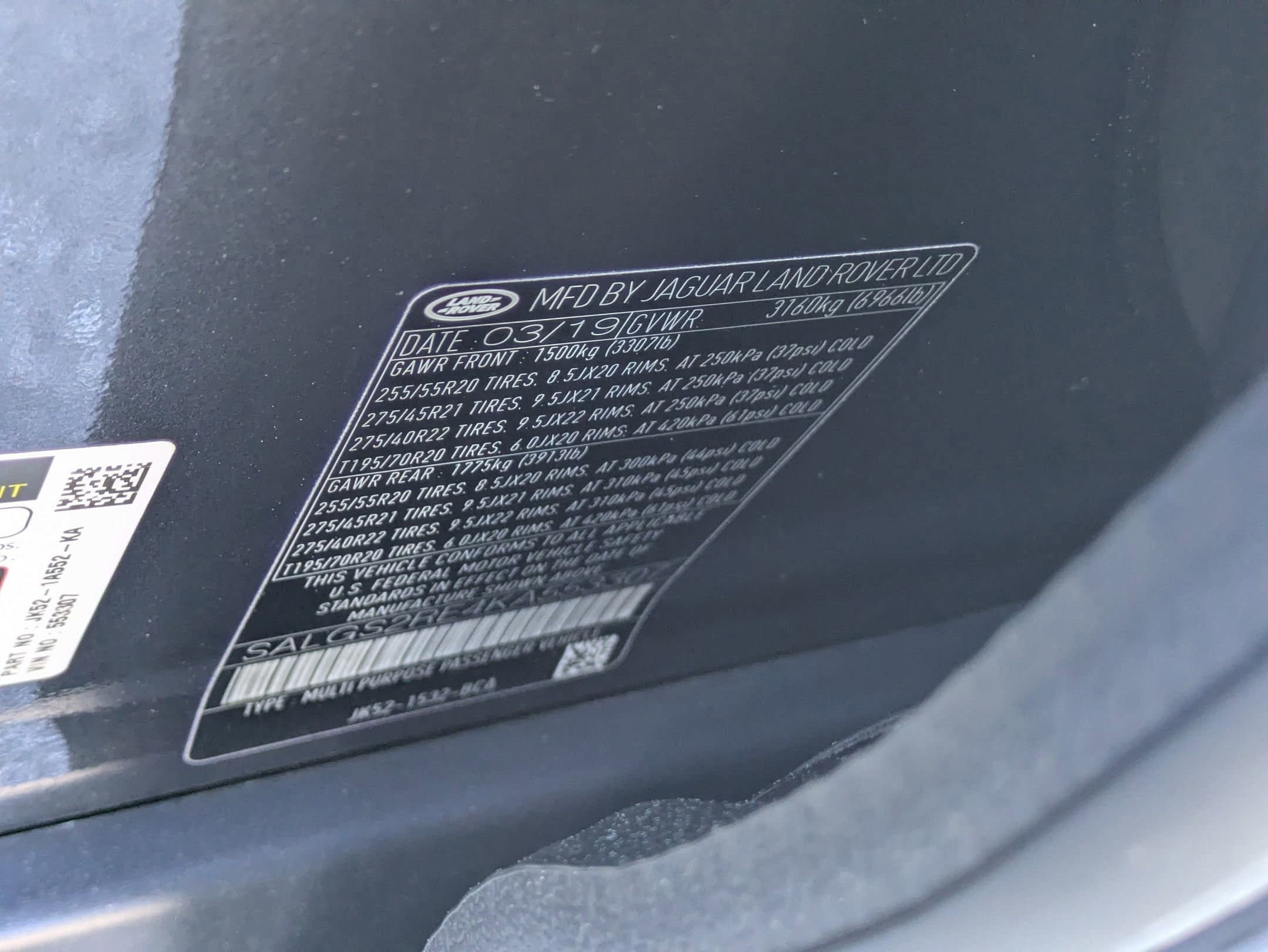 2019 Land Rover Range Rover 5.0L V8 Supercharged