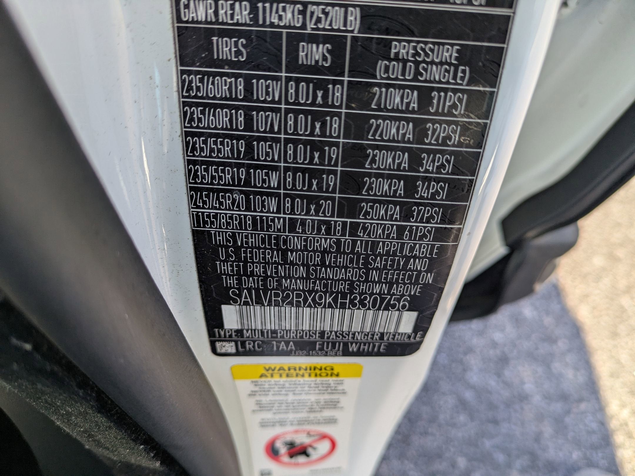 2019 Land Rover Range Rover Evoque HSE