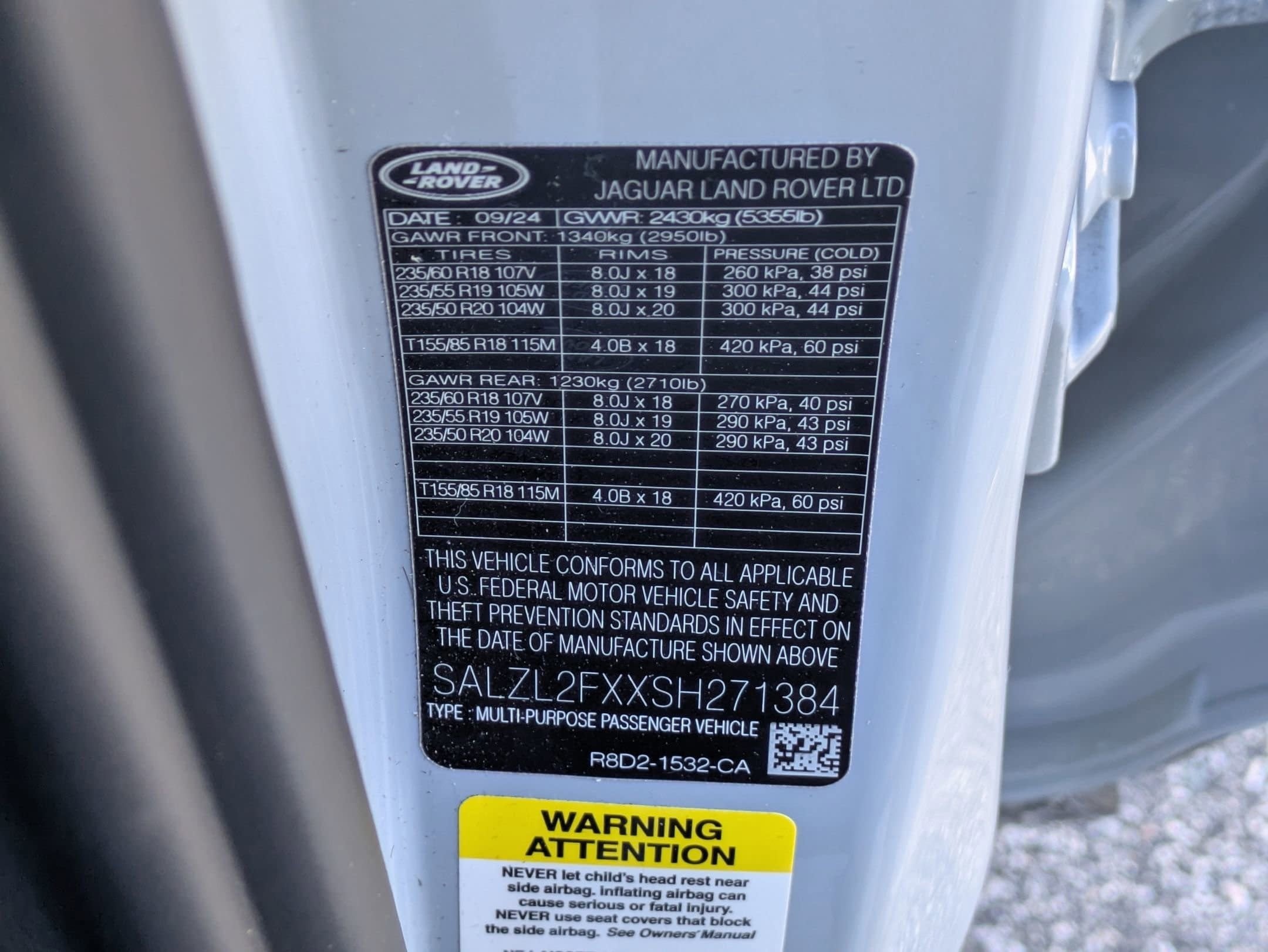 2025 Land Rover Range Rover Evoque Dynamic SE