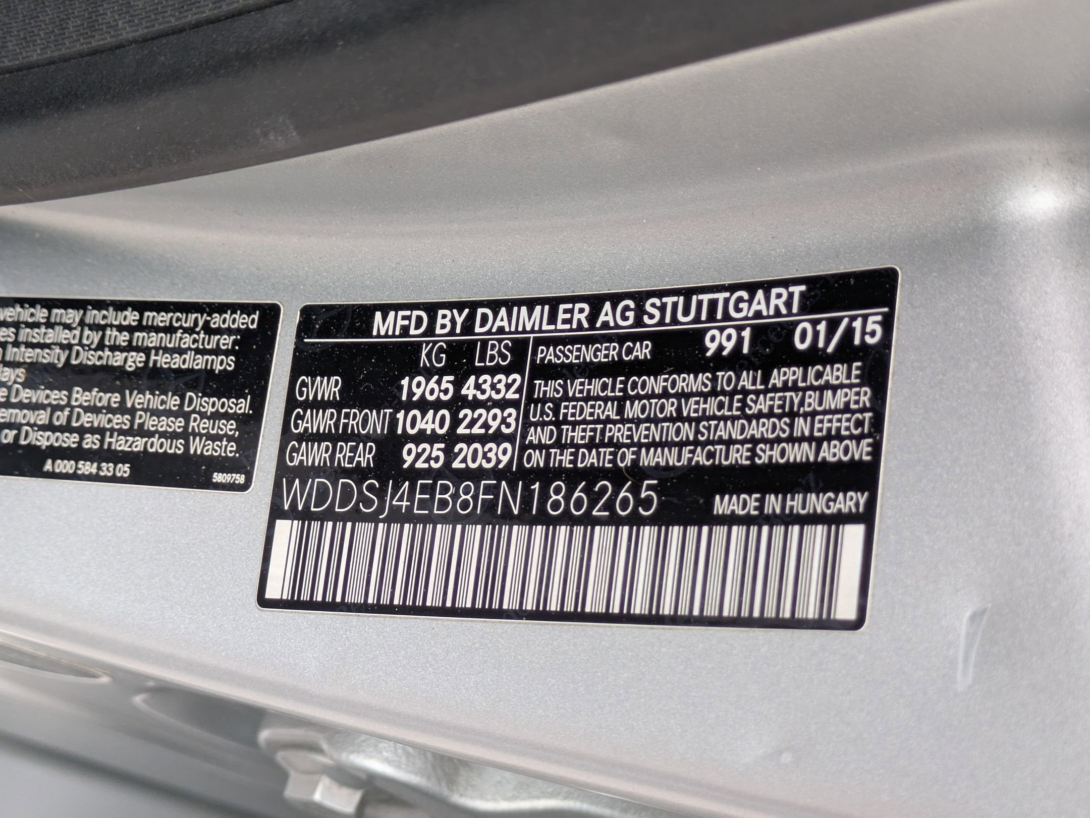 2015 Mercedes-Benz CLA CLA 250