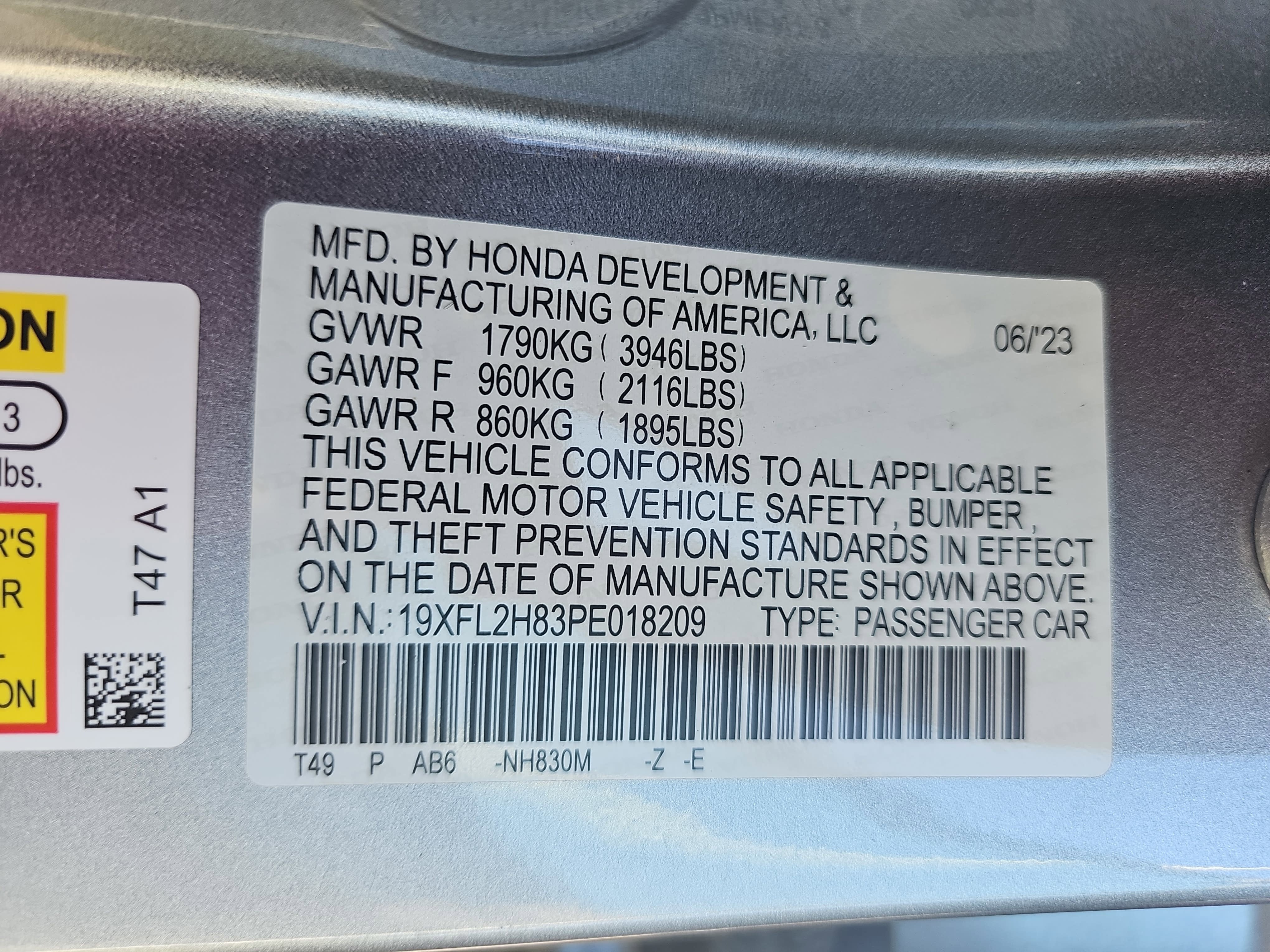 2023 Honda Civic Hatchback Sport CVT