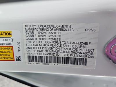 2025 Honda Accord Sedan SE CVT