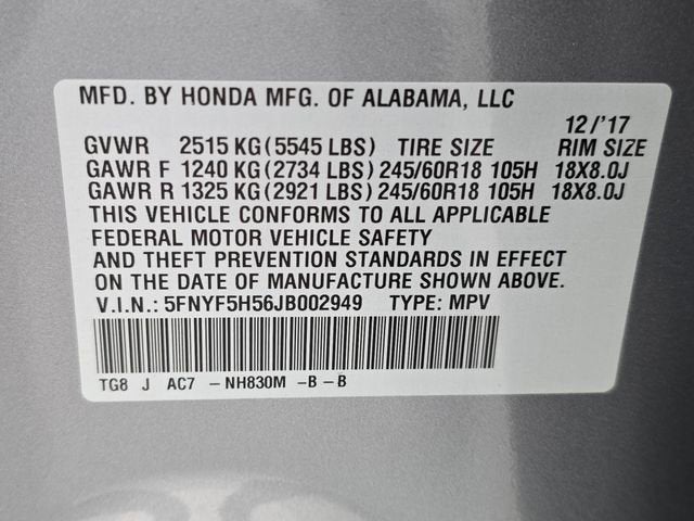 2018 Honda Pilot EX-L 2WD