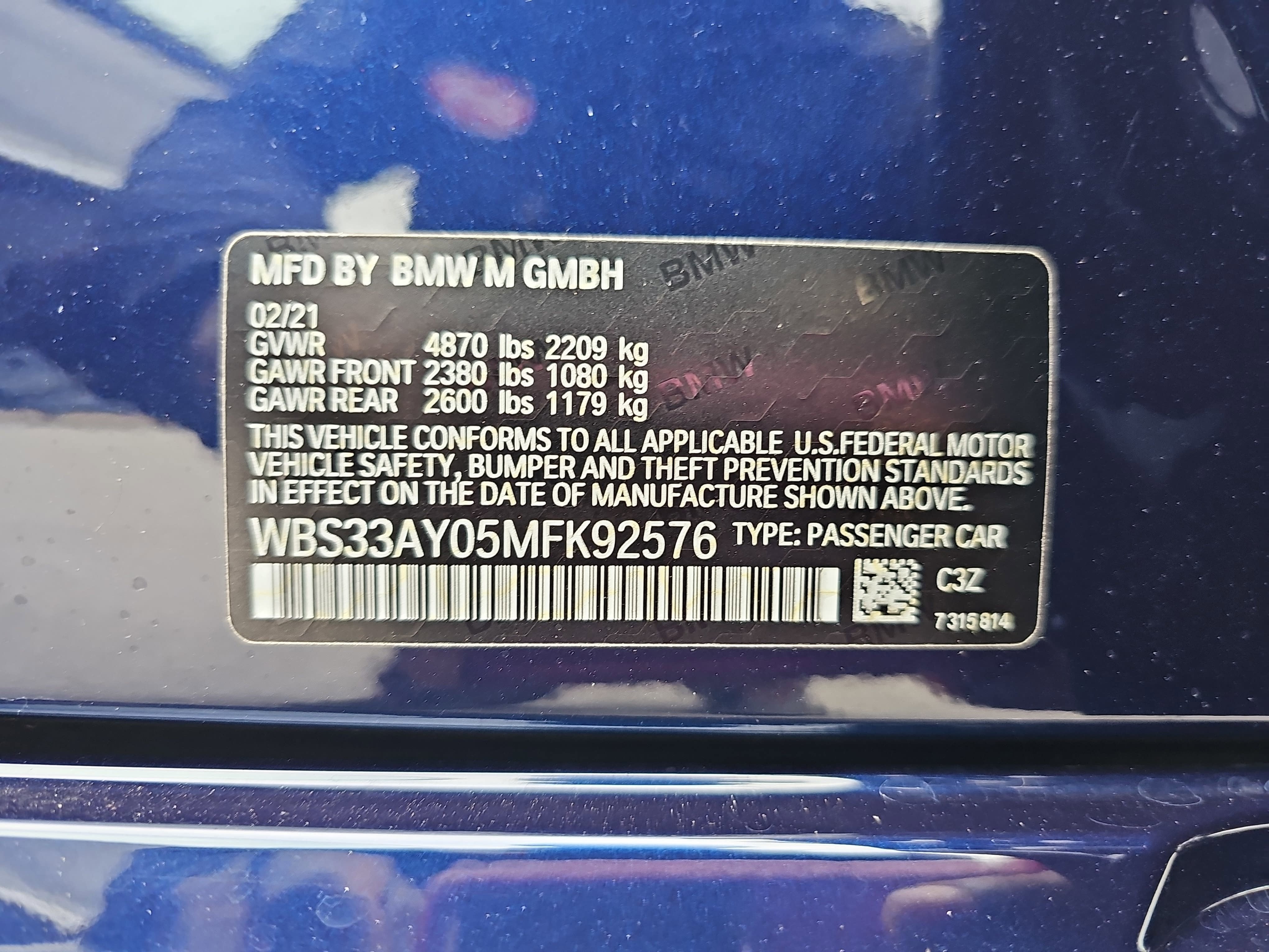 2021 BMW M3 Competition Sedan